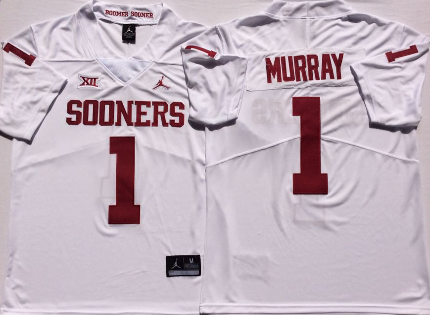 NCAA Men Oklahoma Sooners White #1 MURRAY